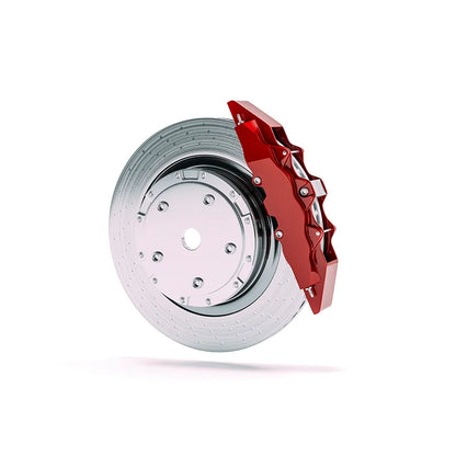 Drilled Brake Rotor With Caliper