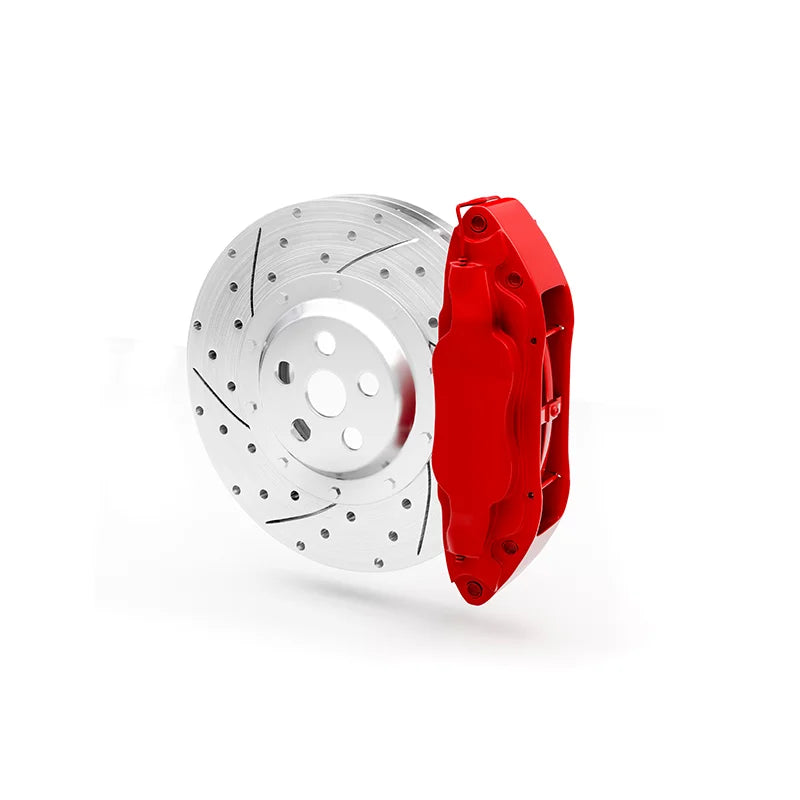 Drilled Brake Rotor With Caliper